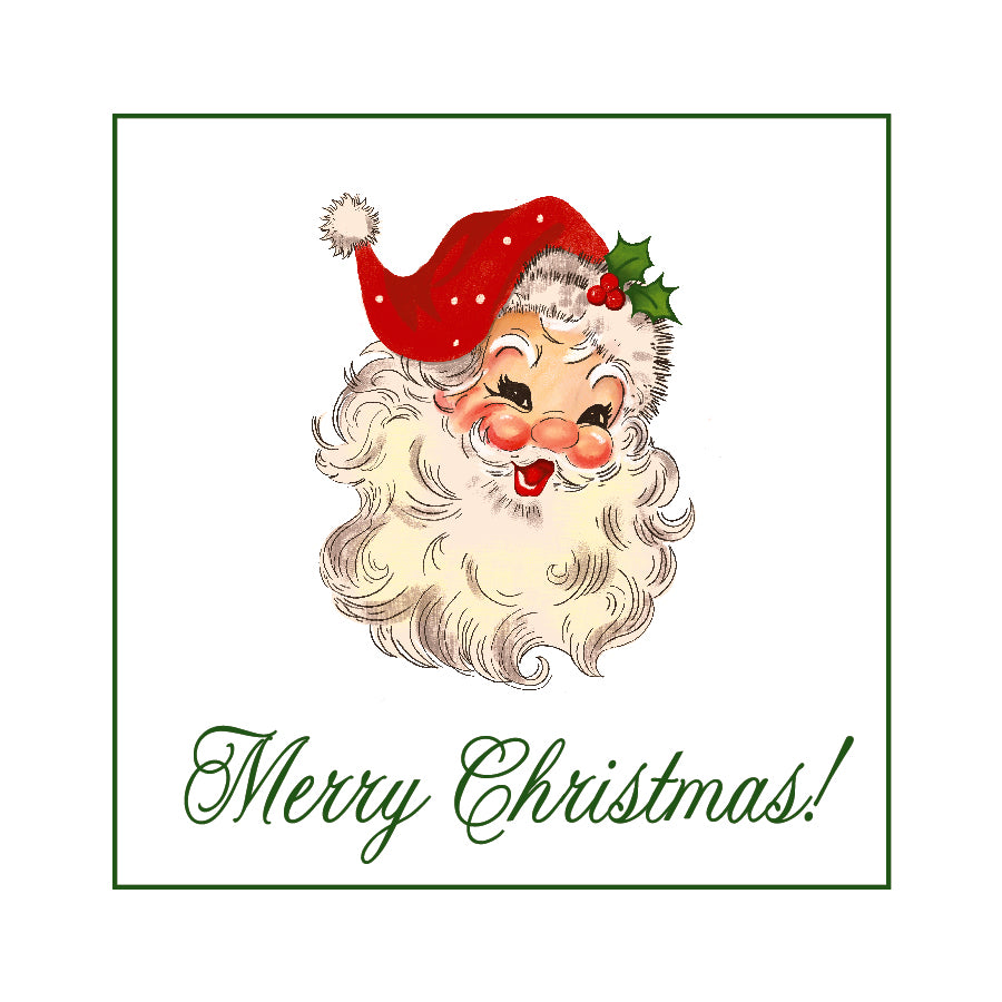 Green Vintage Merry Christmas Sticker