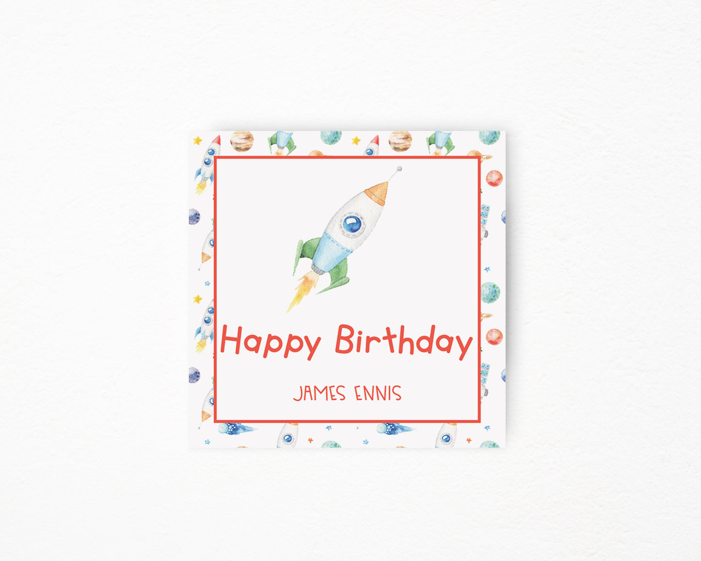 Happy Birthday Rocket Sticker