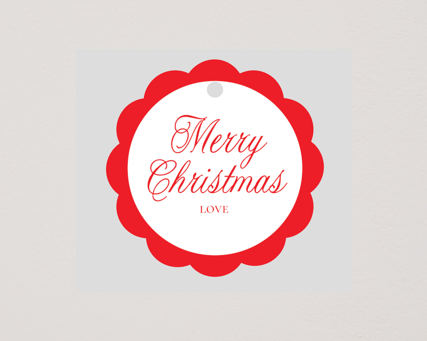 Merry Christmas Scallop Gift Tag