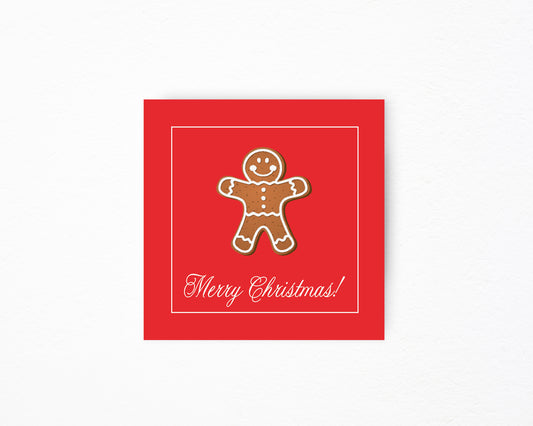Red Gingerbread Square Tag