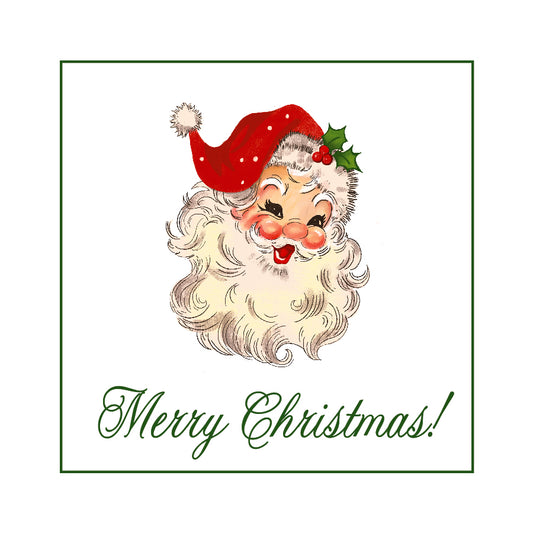 Green Vintage Merry Christmas Sticker