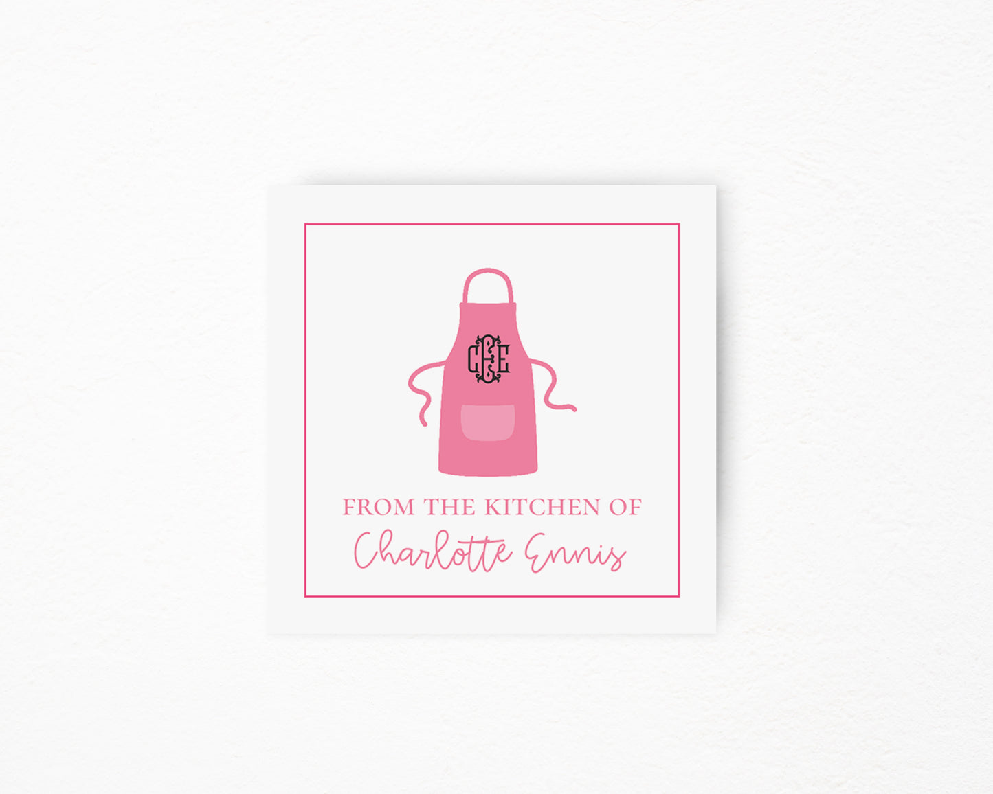 Pink Apron Square Tag