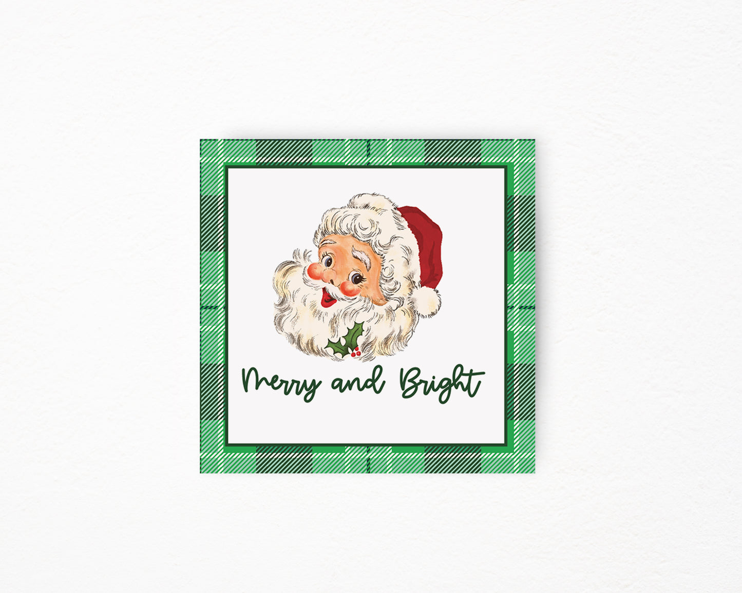 Merry and Bright Santa Sticker