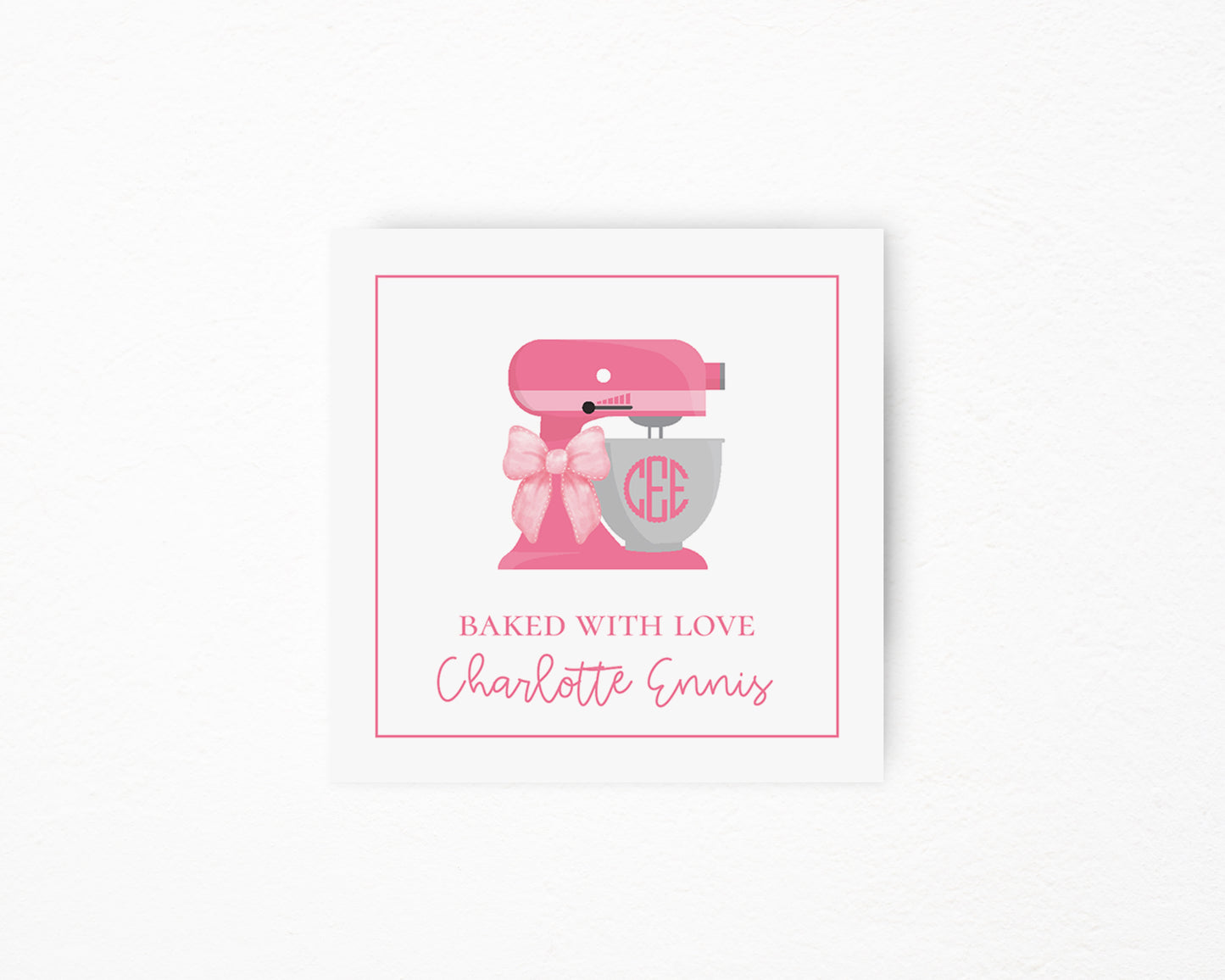 Pink Mixer Square Tag
