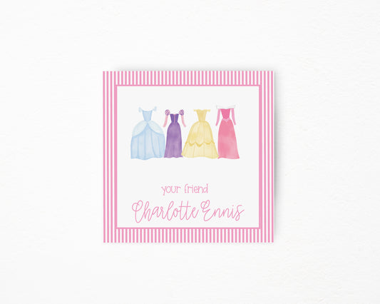 Pink Princess Square Gift Tag